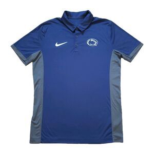 Nike Dri-Fit Penn State Nittany Lions Size Medium Mens Blue Polo Shirt PSU NCAA